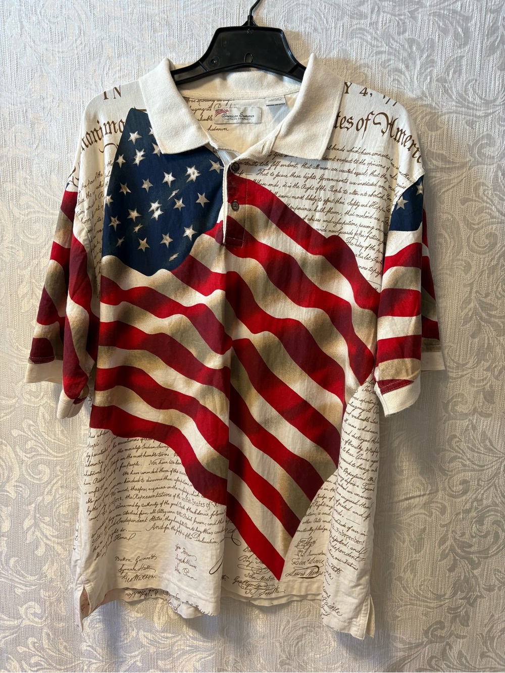 Men's Patriotic Flag Polo Shirt - Red, White & Blue
